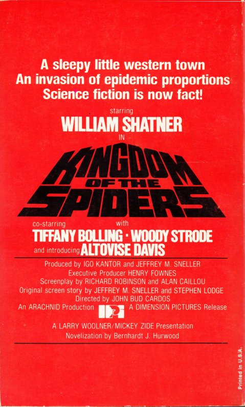 Kingdom of the Spiders - Novelization (back)