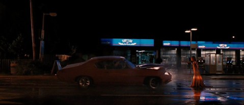 Carrie stops the car with her mind.